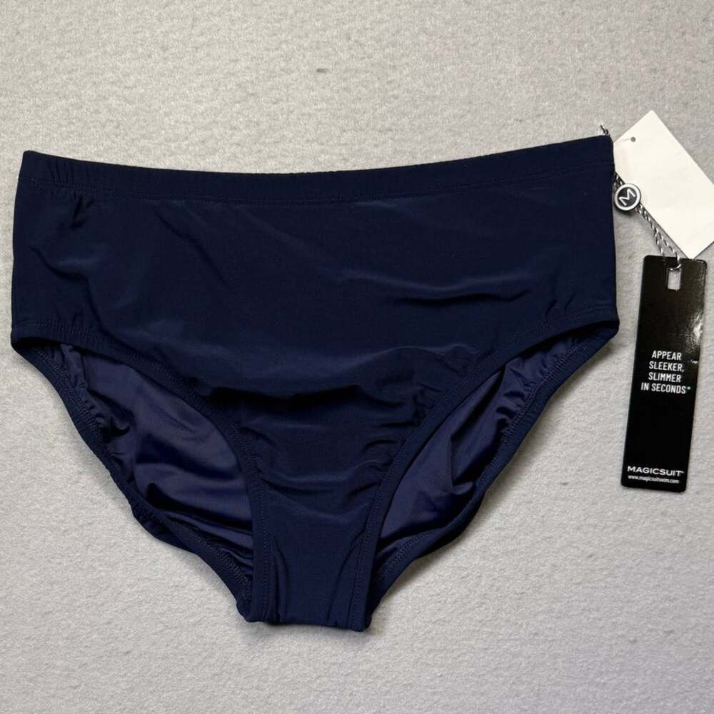 Magicsuit Women's Solid Classic Jersey Swim Brief Bottoms - Navy 8 $76